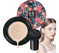 BB Cream Cushion Foundation - Crema líquida ligera | Base de maquillaje hidratante con efecto Air Cushion en forma de hongo, cobertura uniforme e hidratante corrector para una H radiante