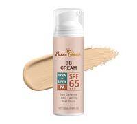 BB Cream - SPF 65+ Nourishing Cosmetics, Moisturizing Foundation Makeup, Water Resistant Beauty Balm, Sun Protection Category, Tan Liquid Bottle for Beach Swimmers Athletes Runners and Gardeners