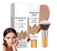 Bb Crema Idratante Colorata Spf 30,Bb Tinted Care Primer Protector Solar Con Pincel,Cobertura Total,Hidrata Y Suaviza La Piel, Ilumina, Apta Para Mujeres (Trigo, 1 pieza)
