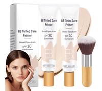 Bb Crema Idratante Colorata Spf 30,Bb Tinted Care Primer Protector Solar Con Pincel,Cobertura Total,Hidrata Y Suaviza La Piel, Ilumina, Apta Para Mujeres (Marfil, 2 pieza)