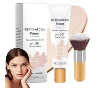 Bb Crema Idratante Colorata Spf 30,Bb Tinted Care Primer Protector Solar Con Pincel,Cobertura Total,Hidrata Y Suaviza La Piel, Ilumina, Apta Para Mujeres (Natural, 1 pieza)