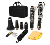 BB Flat 17 Keys Clarinete, Clarinete, Clarinete Bakelita Descendente B Clarinete de Tono con Kit de Limpieza de Clarinete Accesorios de Instrumentos Musicales
