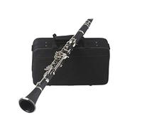 Bb Flat Clarinete Negro Baquelita Instrumento de Viento de Madera con Llaves Plateadas Incluye Estuche de Transporte Caña Paño de Limpieza Destornillador para principiantes, Estudiantes Profesionales