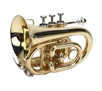 BB Pocket Trompet, Ni Brass Brass Complete Complete con de Boquilla 7C que Llevan Correa para Principiantes y Estudiantes