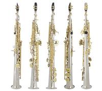 BB Straight Saxophone Brass Plateado B Placa Sax Woodwind Instrumento De Viento Con Estuche Reeds Guantes Instrumento Viento