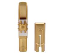 Bb Tenor Saxophone Mouthpiece Replacement | Brass Construction for Rich Tone & Bright Sound | Sax Mouthpiece for Practice/Performance/Presents | Frosted Gold Plated with Cap