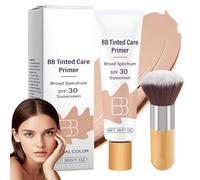 BB Tinted Care Primer with Brush,BB Cream Tinted Moisturizer with Broad SpectrumSpf,BB Tinted Moisturizer,Hydrates & Smooths Your Skin,Brightens,Suitable for women (Natural, 1Pcs)