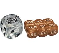 BB-Toy-Trades Compatible con PKM TCG Elite Top Trainer Cubos Set de marcas de daños Dice Set con protección de envío BB-Toy-Trades (desarrollos prismáticos - Prismatic Evolutions)