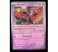 BB-Toy-Trades Compatible con Pokemon Beatori TWM 096/167 Carmesin & Purpur Masquerade en Crepúsculo Black Star Promo tarjeta - ALEMÁN - Tarjeta individual Cosmo Holo + Toploader