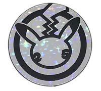 BB-Toy-Trades Compatible con Pokemon Pin Flipping Coin Shiny Trading Card Sammelkarten Münze mit BB-Toy-Trades Versandschutz - Pikachu 25th Silber Anniversary