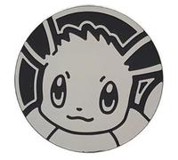 BB-Toy-Trades Compatible con Pokemon Pin Flipping Coin Shiny Trading Card Sammelkarten Münze mit BB-Toy-Trades Versandschutz - Eevee Evoli Silber