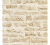 BB51128-Ladrillos Y Más Papel Tapiz Efecto Beige Galerie
