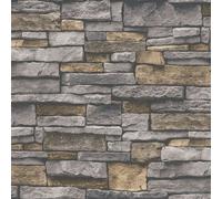 BB51134-Bricks y Más Piedra Efecto Ladrillos Gris Plateado Galerie Papel Pintado