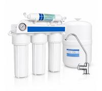 Bbagua EUR-50 - Equipo de Ósmosis Inversa 5 Etapas para Casa | Reduce Cal, Cloro y Sales | Agua Purificada de Baja Mineralización | Sistema Bajo Fregadero con Filtros y Membrana