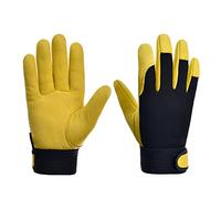 Bbajszx 1 par de guantes de trabajo de seguridad Guantes de constructor Jardinería Mecánico de servicio liviano Piel de oveja de imitación para M/L/XL/XXL Utilidad para hombres Utilidad para mujeres