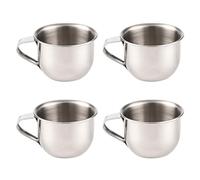 Bbajszx 4 vasos en miniatura de acero inoxidable, recipientes para beber multiusos y que ahorran espacio, para cocina, viajes o lugar de trabajo, vasos pequeños inoxidables