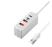 Bbajszx Adaptador de Carga USB multipuerto 4 en 1 de Velocidad rápida Tipo C de Corriente de Carga rápida Adaptador rápido para teléfono Luz LED Dispositivo múltiple