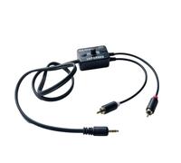 Bbajszx Adaptador de Filtro de zumbidos de de Escritorio, aislador de Bucle de Tierra de 3, 5 mm a 2 con conexión estéreo y Caja de Encendido y Apagado para rincones de Escucha, mezcladores y
