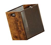 Bbajszx Bote de Basura con Diseño de Metal Hecho a Mano con Marco de Madera para Área de Trabajo de Descanso o Espacios Pequeños 28x20x30cm Bote de Basura para Oficinas en Hogar