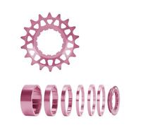 Bbajszx Cassettes de Sola Velocidad con Espaciador y Anillos de Bloqueo, Juego de conversión Dentada de velocidades únicas 16T 18T para Ruedas Libres de Bicicleta de múltiples velocidades