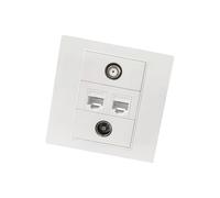 Bbajszx Compatibilidad Televisores Multimedia Conectores RJ45 CAT6 / CAT5E F Placa de Pared Televisores sin Soldadura Placa Frontal Tipo F Reproducción de Cable coaxial