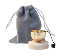 Bbajszx Cuenco de Sonido de Metal portátil con Bolsa de Almacenamiento Herramienta de relajación de meditaciones para práctica de atención Plena en hogar Metal portátil con Bolsa de Almacenamiento