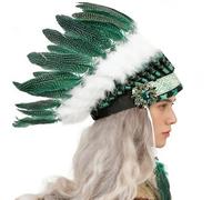 Bbajszx Diadema con tocado de plumas, ideal para disfraces de Halloween, producciones escénicas y accesorios culturales, tocado tribal