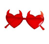 Bbajszx Gafas de brillantes con diamantes de imitación Carnavales para Tomar fotografías Gafas Fiesta junto mar Cuerno del Gafas de con montura en forma de corazón Marco en forma de