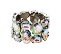 Bbajszx Hermosa Pulsera Nupcial de elástico con Diamantes de imitación de Varios Tonos, Brazalete de Boda, Regalo de para Ella, Pulsera metálica Ajustable