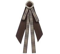 Bbajszx Lazos de cinta japonesa, broche de corbata para mujer y niña, pajarita a cuadros marrones vintage, pajarita preatada, ramillete, corbata para ceremonia, para fiesta de boda