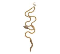 Bbajszx Llamativo Diseño inspirado en serpiente con nudo central, cadena en tono dorado, textura brillante, atractivo de estilo fotográfico para salidas nocturnas Accesorio de cuello de serpiente con