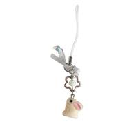 Bbajszx Llavero con dije de teléfono con cinta de, elegante llavero con colgante de flor con lazo, llavero romántico, regalo para mujeres, niñas, adolescentes, lindo llavero con colgante de
