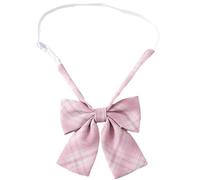 Bbajszx Pajarita japonesa para niña, color, a cuadros, con lazo, uniforme de estudiante escolar, pajarita ajustada preatada para fiestas de cosplay, universitaria japonesa