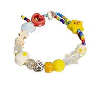 Bbajszx Pulsera de cuentas de peces de dibujos animados, pulsera de cuentas única, cadena ajustable, joyería de muñeca de adecuada para mujeres, corazón