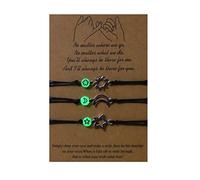 Bbajszx Pulseras de la Amistad Star Sun Pulseras de Cuentas Luminosas de Cuerda Tejida Playa para Mujeres Adolescentes Niñas Relación de cordón Hecha a Mano