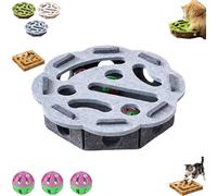 BBASILIYSD Caja de enriquecimiento de rompecabezas para rascar gatos, caja interactiva de enriquecimiento de lima de uñas para gatos, laberinto de fieltro B-ox con 3 bolas de cascabel para jugar en