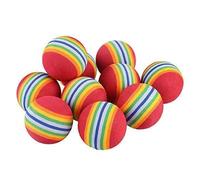 BBASILIYSD Pelotas de espuma EVA con diseño de rayas arcoíris, ayuda de entrenamiento para práctica de columpio, flexible, regalo para interiores, pelota de tenis al aire libre para golfistas