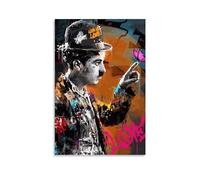 BBAUER Charlie Chaplin - Póster decorativo de pared en lienzo, póster de pared e imagen artística moderna para decoración de dormitorio familiar, 24 x 36 pulgadas (60 x 90 cm)