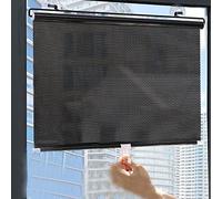 BBAUER Cortina Enrollable con Ventosa, Parasol con Ventosa para Balcones Cortina Opaca Estores Temporales/Black/50 * 125Cm/20 * 49In