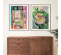 BBAUER Matisse Goldfish Vintage Posters Matisse Art Prints Henri Matisse Ventana Abierta Arte De La Pared Imágenes Estéticas Para La Decoración Del Hogar 50x70cm X2 Sin Marco