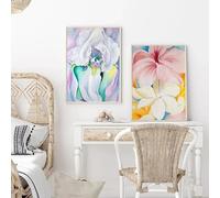 BBAUER Póster de Georgia O'Keeffe, arte de pared de flores, impresiones de Georgia O'Keeffe, pintura en lienzo de Georgia O'Keeffe, imagen moderna para decoración del hogar, 40x60cmx2 sin marco