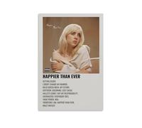 BBAUER Póster decorativo de pared de lienzo con texto en inglés "Happier Than Ever", póster moderno para decoración de dormitorio familiar, 40 x 60 cm