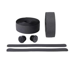 BBB Ciclismo, ReflectRibbon, cinta de manillar de bicicleta, cinta de agarre reflectante de barra de gel, carretera, urbano, bicicletas MTB, antideslizante, incluye tapones de manillar, BHT-17, negro,