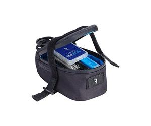 BBB Cycling - Alforja para sillin de bicicleta con sistema de correa doble. Cuenta con minibomba, 2 Palancas para neumáticos y parches de reparación. Color Negro. Talla S - Modelo Combiset BSB-56
