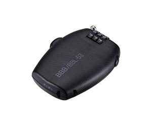 BBB Cycling -Candado antirrobo con combinación de 3 dígitos numéricos, hecho de acero especialmente para bicicletas de carretera, MTB o urbanas. Negro. 1.6mmx670mm - Modelo MiniCase BBL-53