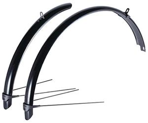 BBB Cycling CityGuard BFD-40-Juego de Guardabarros Delantero y Trasero para Bicicleta de Carreras (28"), Negro