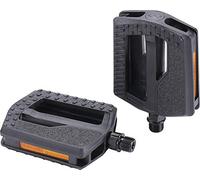 BBB Cycling - Pedales planos para bicicleta urbanas y eléctricas, con reflectores y sistema antideslizamiento. Eje 9/16". Color Negro. Tamaño 80x100mm- Modelo EasyBase 2.0 BPD-48