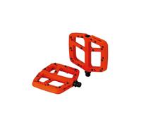 BBB Decodificador de pedal plano BPD-37, 100 x 110 mm, color naranja, máximo control, material reciclado y 22 pines para un agarre ultrafuerte que mejora tu bicicleta.