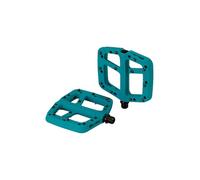 BBB Decodificador de pedal plano BPD-37, 100 x 110 mm, color petróleo, máximo control, material reciclado y 22 pines para un agarre ultrafuerte que mejora tu bicicleta.