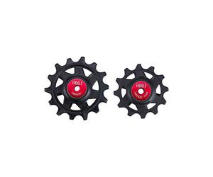 BBB Desviador Rollerboys Poleas Rodamientos de cerámica de Baja fricción-Patrón de Dientes con Cambio rápido-Accesorios para Bicicletas, Negro, 12T-14T